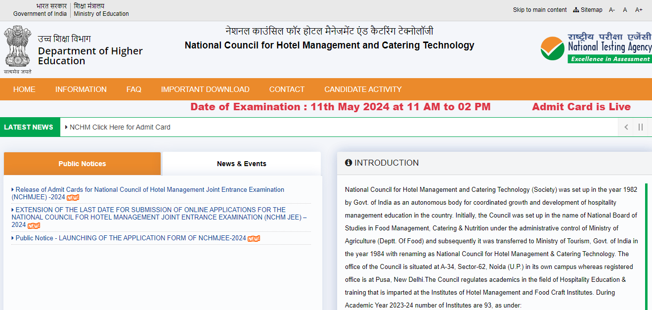 NCHMCT JEE 2024 Live update: Exam Date, Admit Card, Paper Analysis, Result
