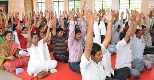 Yoga Class at Karnataka State Open University in Mysore