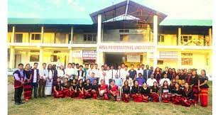 Group photo Apex Professional University in East Siang	