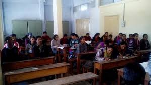 Class room at Veer Narmad South Gujarat University in Ahmedabad
